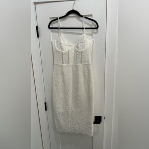 Bardot white lace dress
